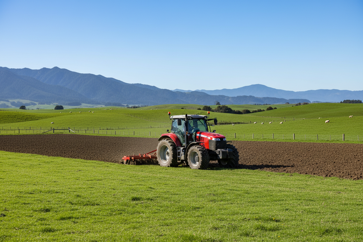 tractor on farm in nz